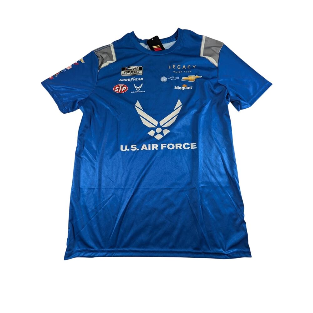 Erik Jones Mens Medium Checkered Flag Sports US Air Force Sublimated Uniform Tee